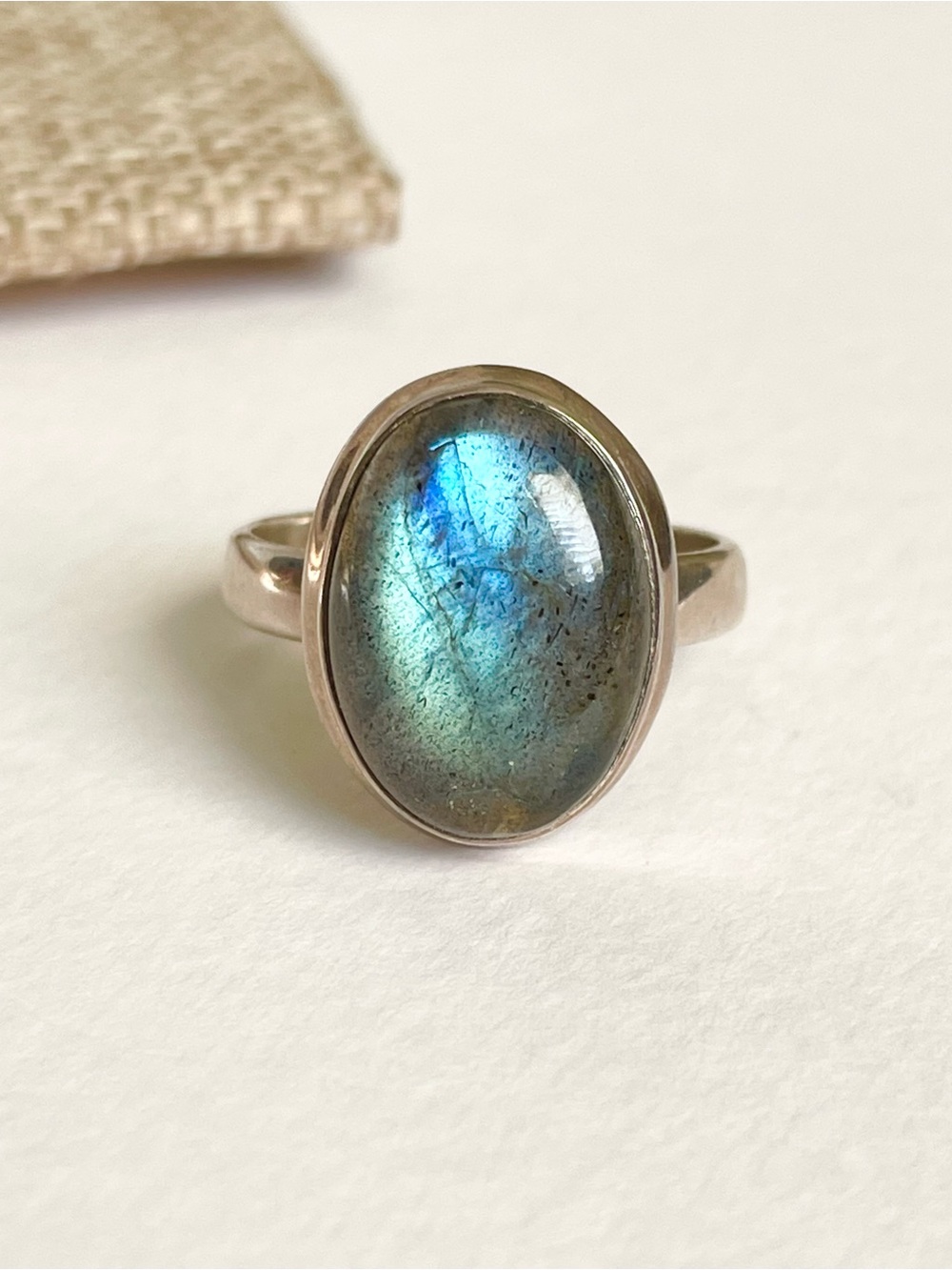 925 Sterling Silver Labradorite Ring! US:9